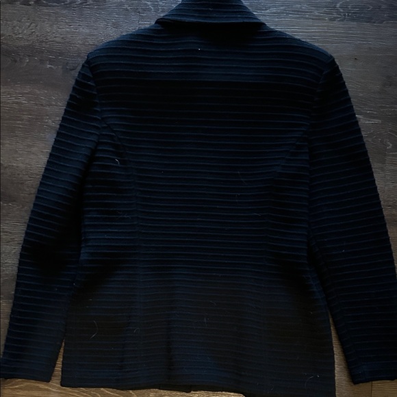 St. John Black Ribbed Blazer with Gold Details - Picture 6 of 6